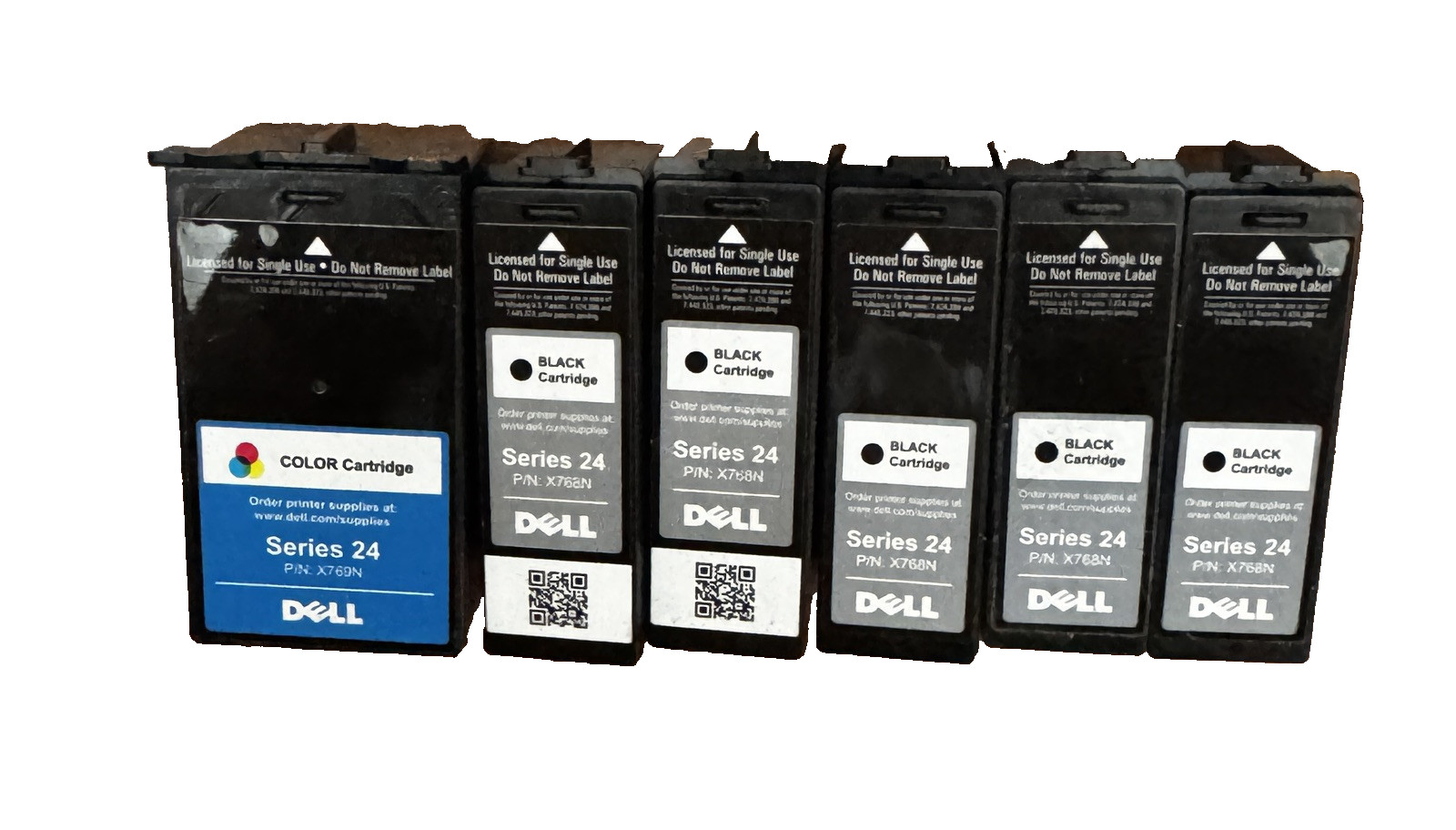 Dell series 24 Empty Ink Cartridges for Refilling 5 Black/1 Color