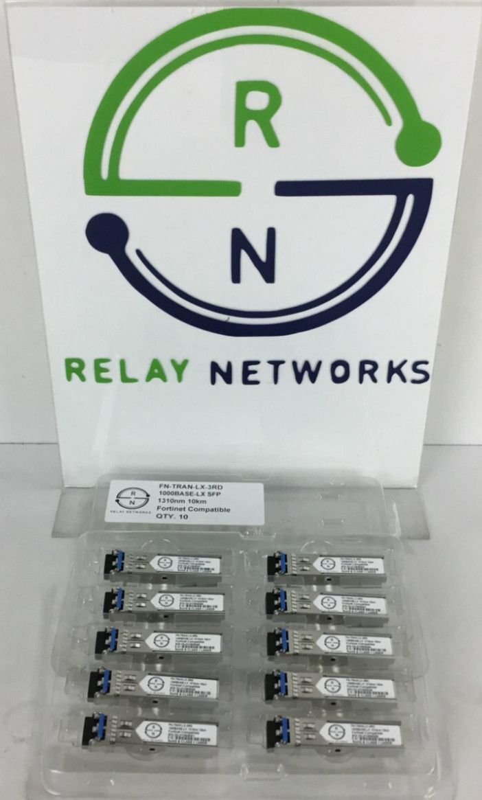 LOT OF 10 FN-TRAN-LX-3RD Fortinet compatible 1000B-LX 10KM Transceiver