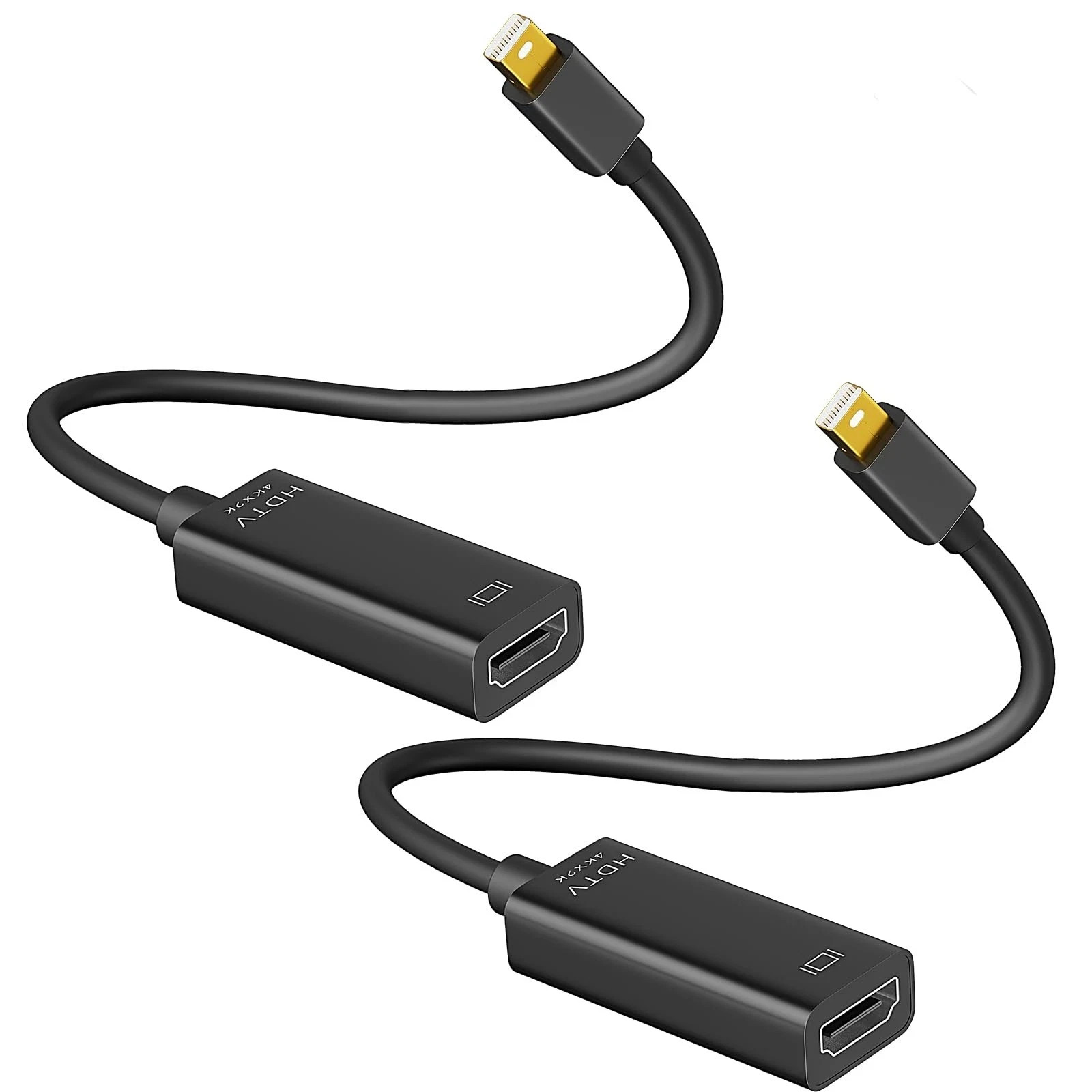 Mini DisplayPort to HDMI Adapter 2 Pack, 4K@30Hz DP Black