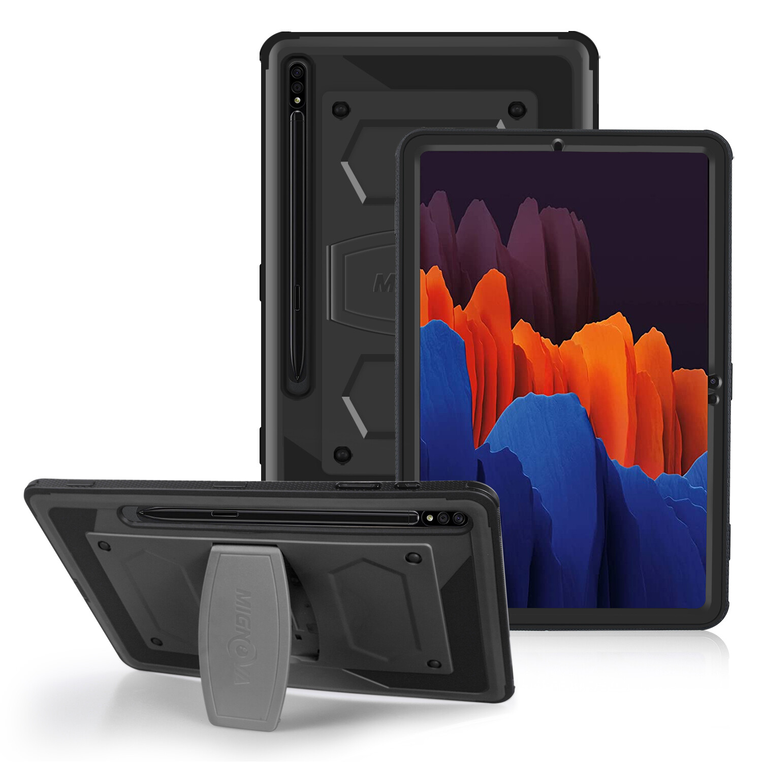 For Samsung Galaxy Tab S7 Plus/S8 Plus Shockproof Rugged With Kickstand Case