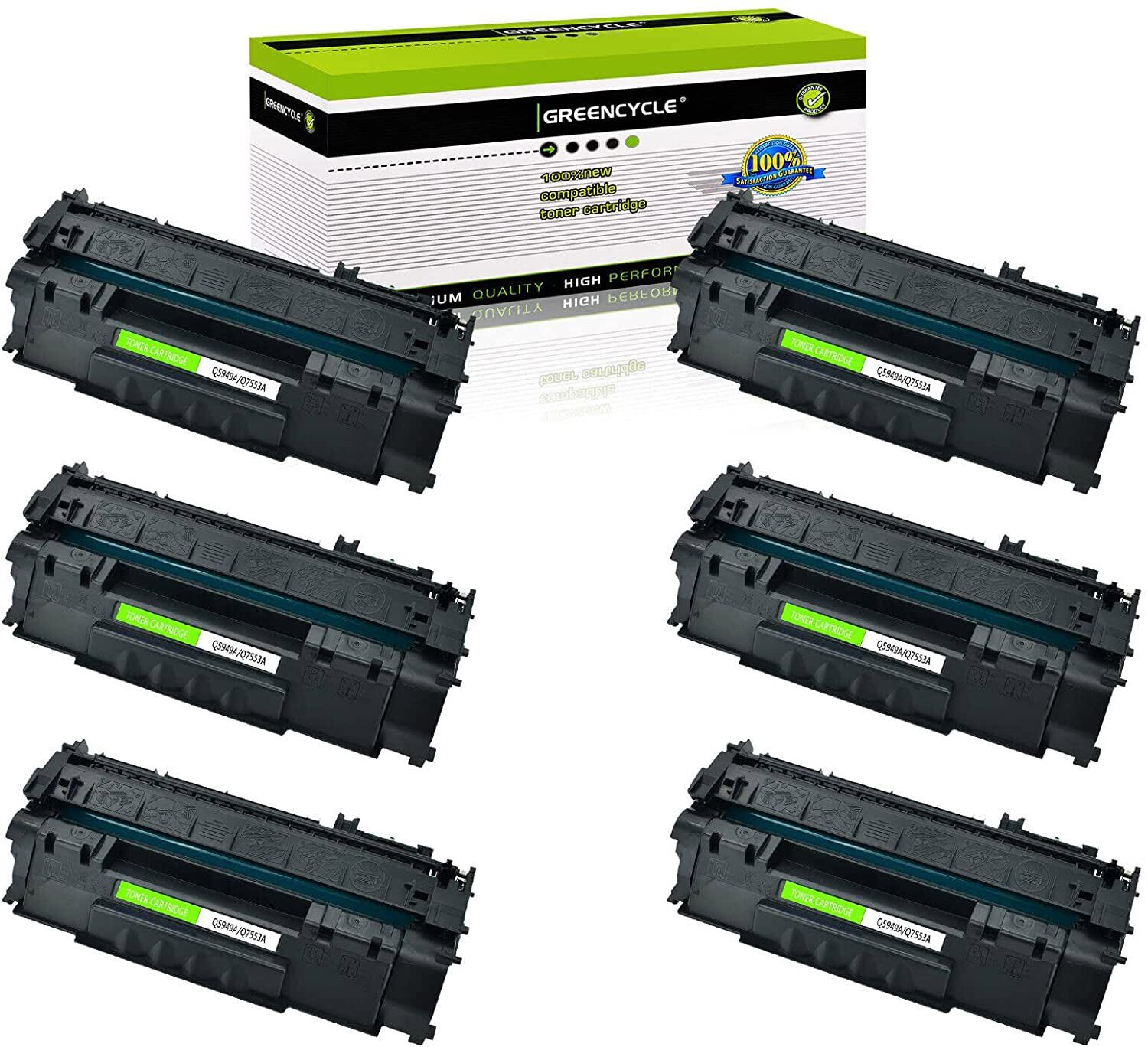 6PK Q7553A 53A BK Laser Toner Fits For HP LaserJet P2014D P2014N P2014DN Printer