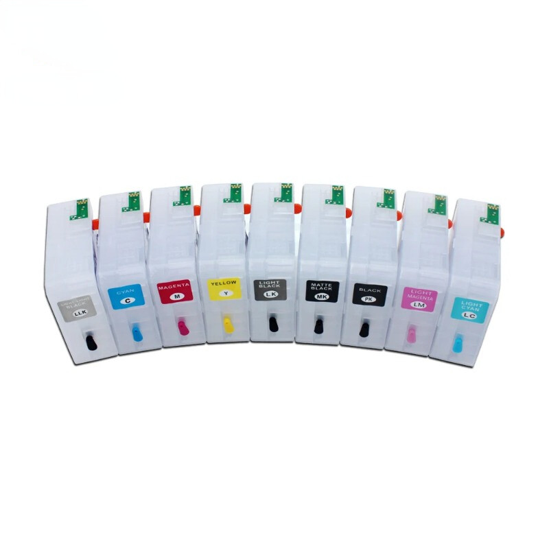 T5801-T5809 Ink Cartridge Refillable with Chip, Fit for Epson 3800 3880 Printer