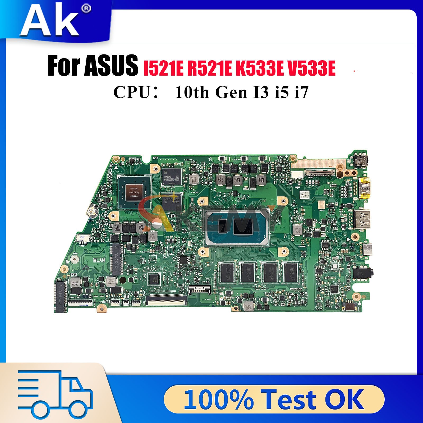 X521EQY Motherboard For ASUS X521EQ I521E R521E K533E X521EPY Mainboard W/CPU