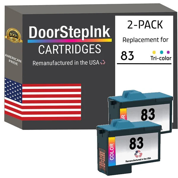 DoorStepInk Compatible Ink Cartridge for Lexmark 83 Color Twin Pack-USA
