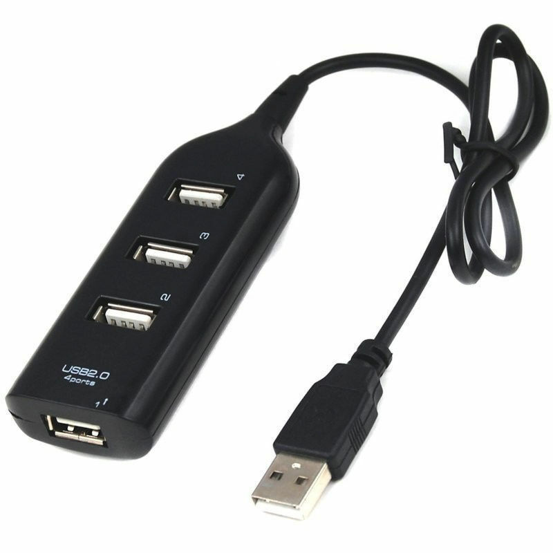 New 4 Port USB 2.0 Multi HUB Splitter Expansion Desktop PC Laptop Adapter US