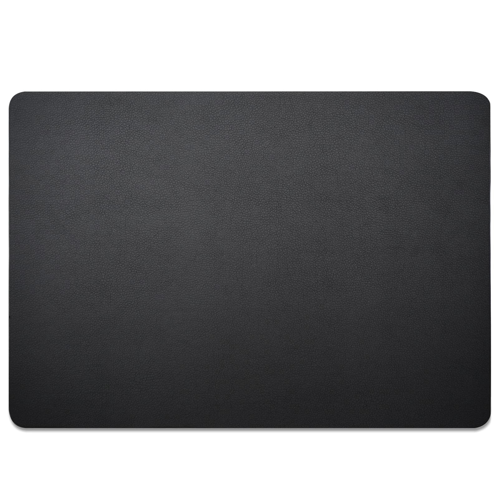 Leather Desk Blotter Pad 17 x 12 Inches, Flat, Non-Slip, Waterproof, Black