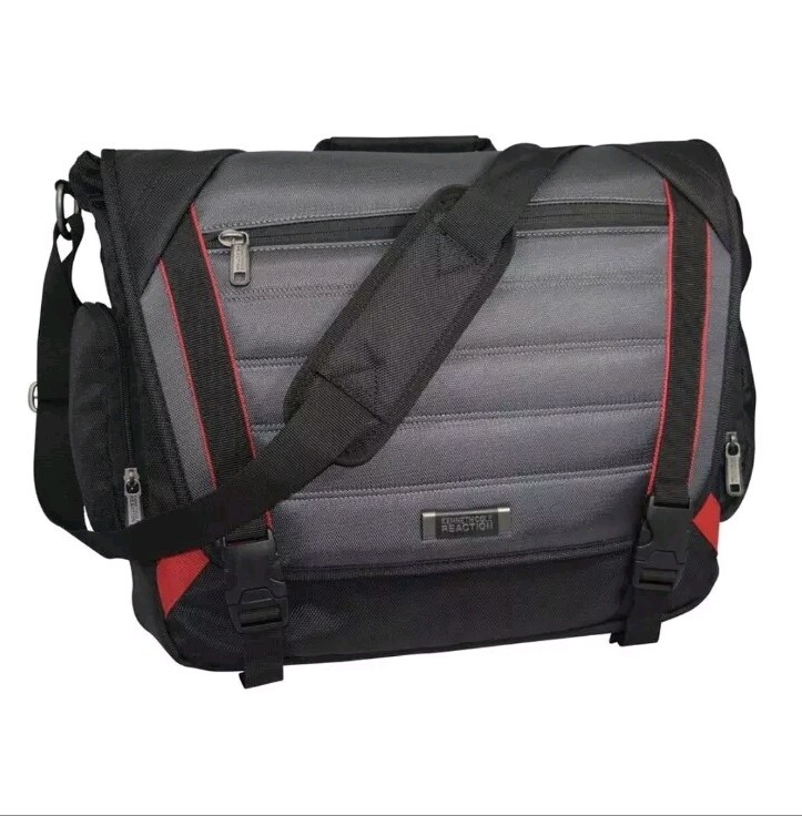 Vintage Kenneth Cole "The Slam Dunk" Laptop Messenger Bag/Briefcase Black-Grey