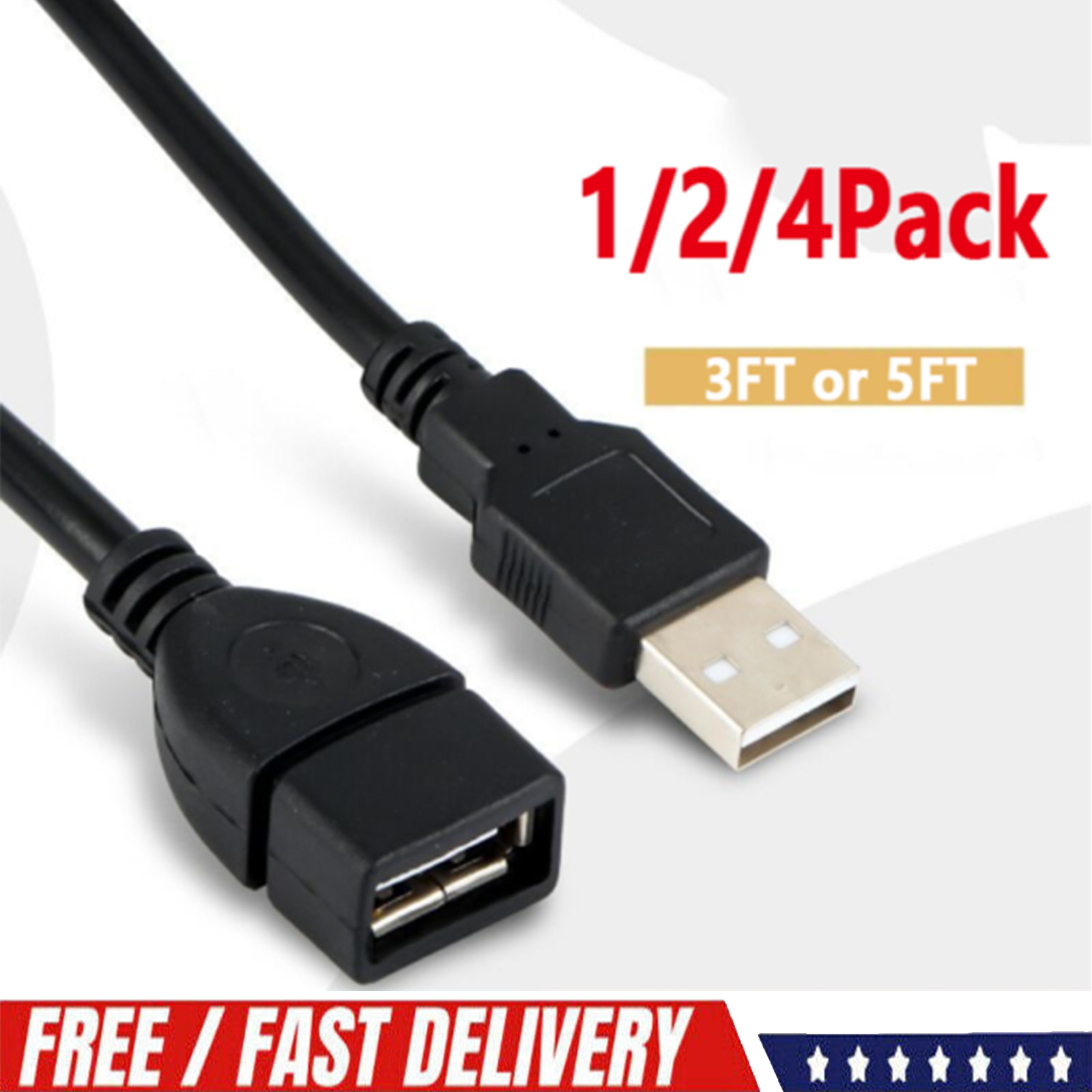 High-Speed USB to USB Extension Cable USB 2.0 Adapter Extender Cord Male/Female