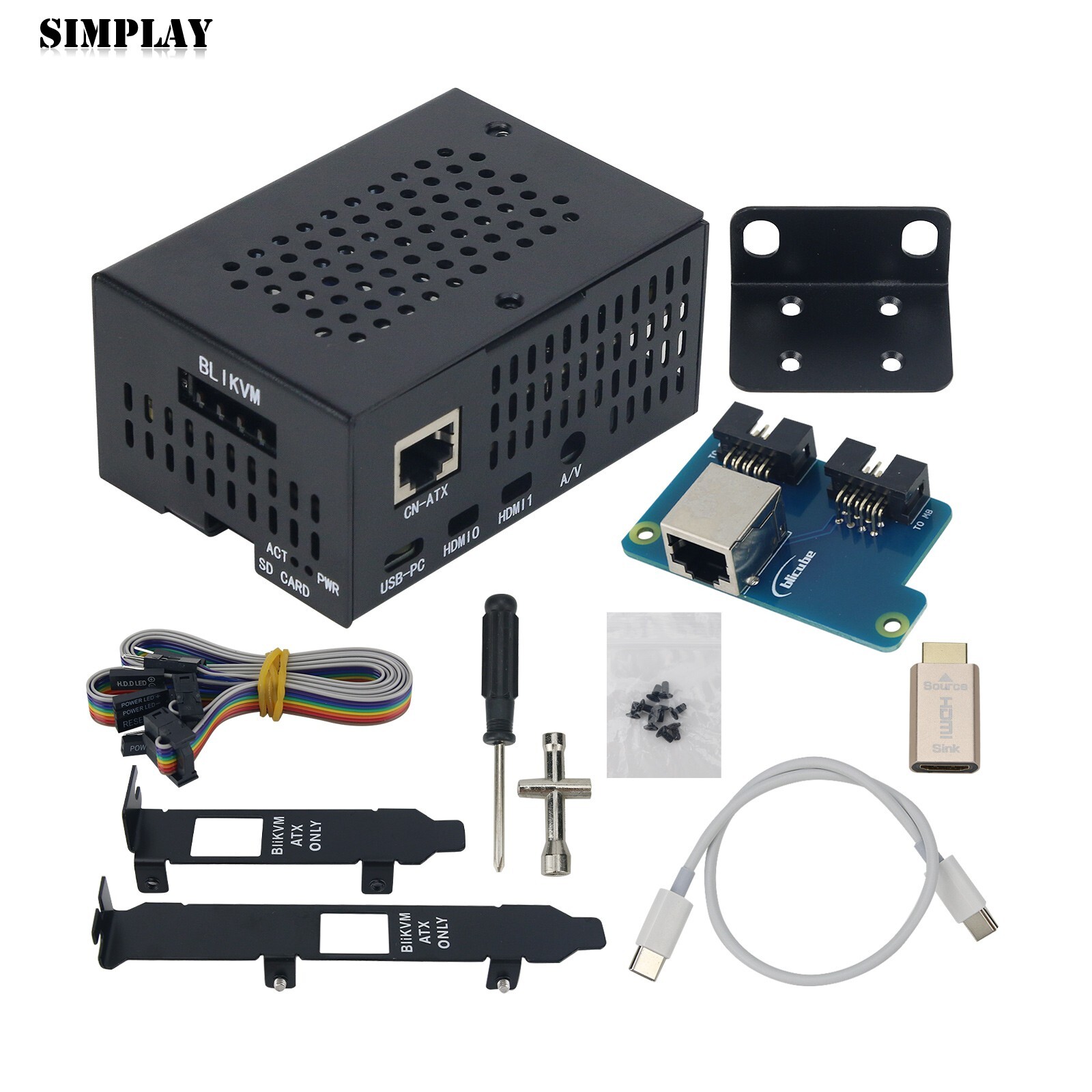 BLIKVM V3 HAT over IP Raspberry Pi4B PoE HDMI CSI for Server Operation