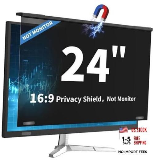 Magnetic 24 Inch Hanging Computer Privacy Screen for 16:9 Monitors