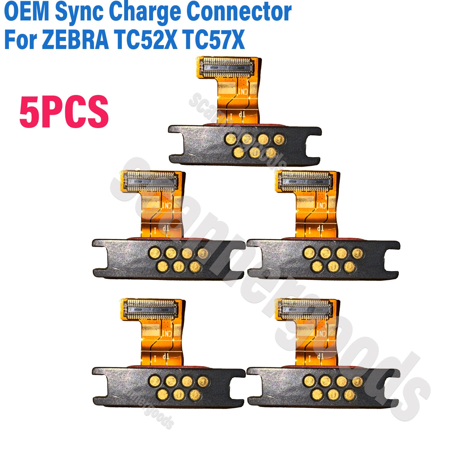 Lot of 5 OEM Zebra TC52X TC57X Sync Charge Connector with flex cable