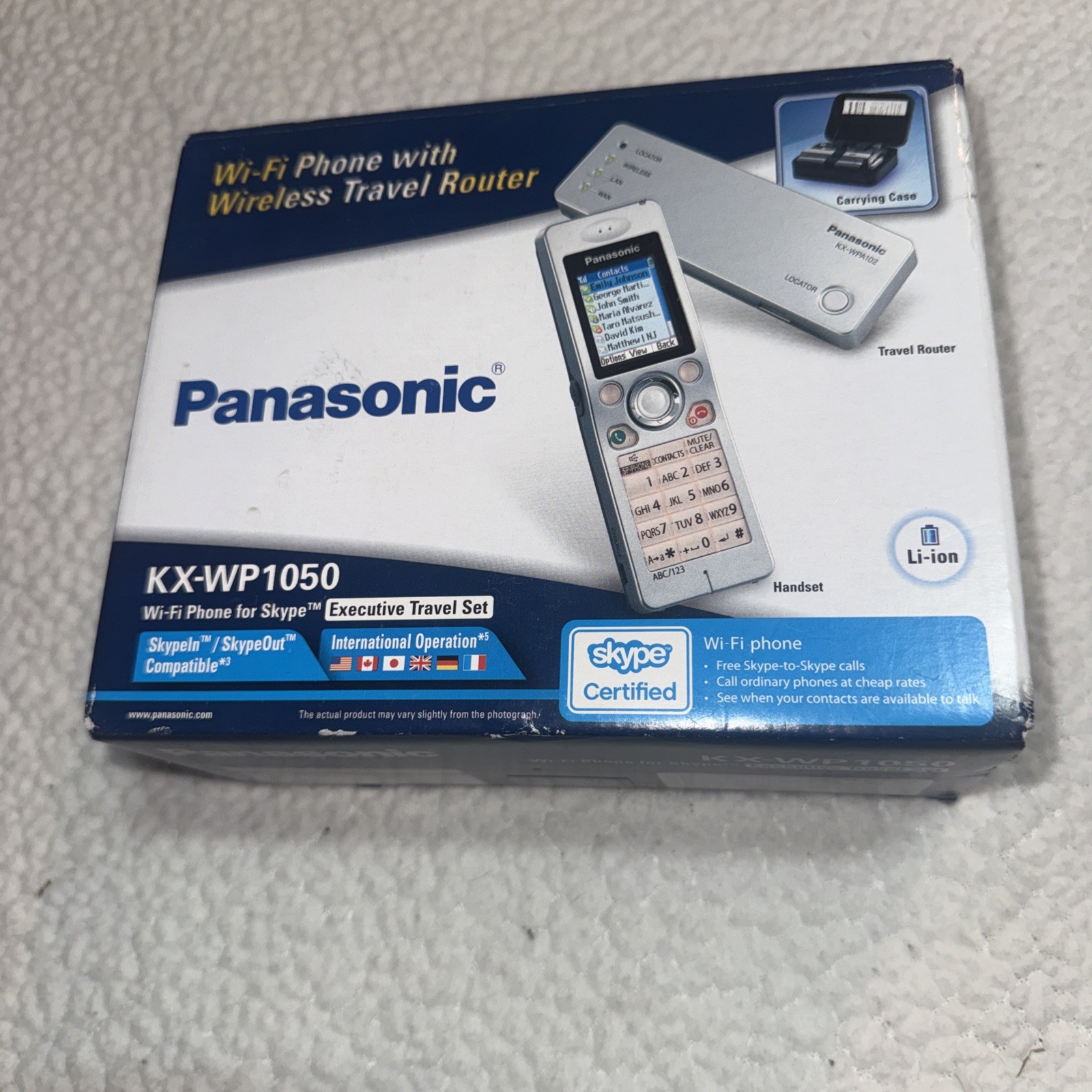 Panasonic KX-WP1050 Wi-Fi Phone for Skype Executive Travel Router Set New In Box