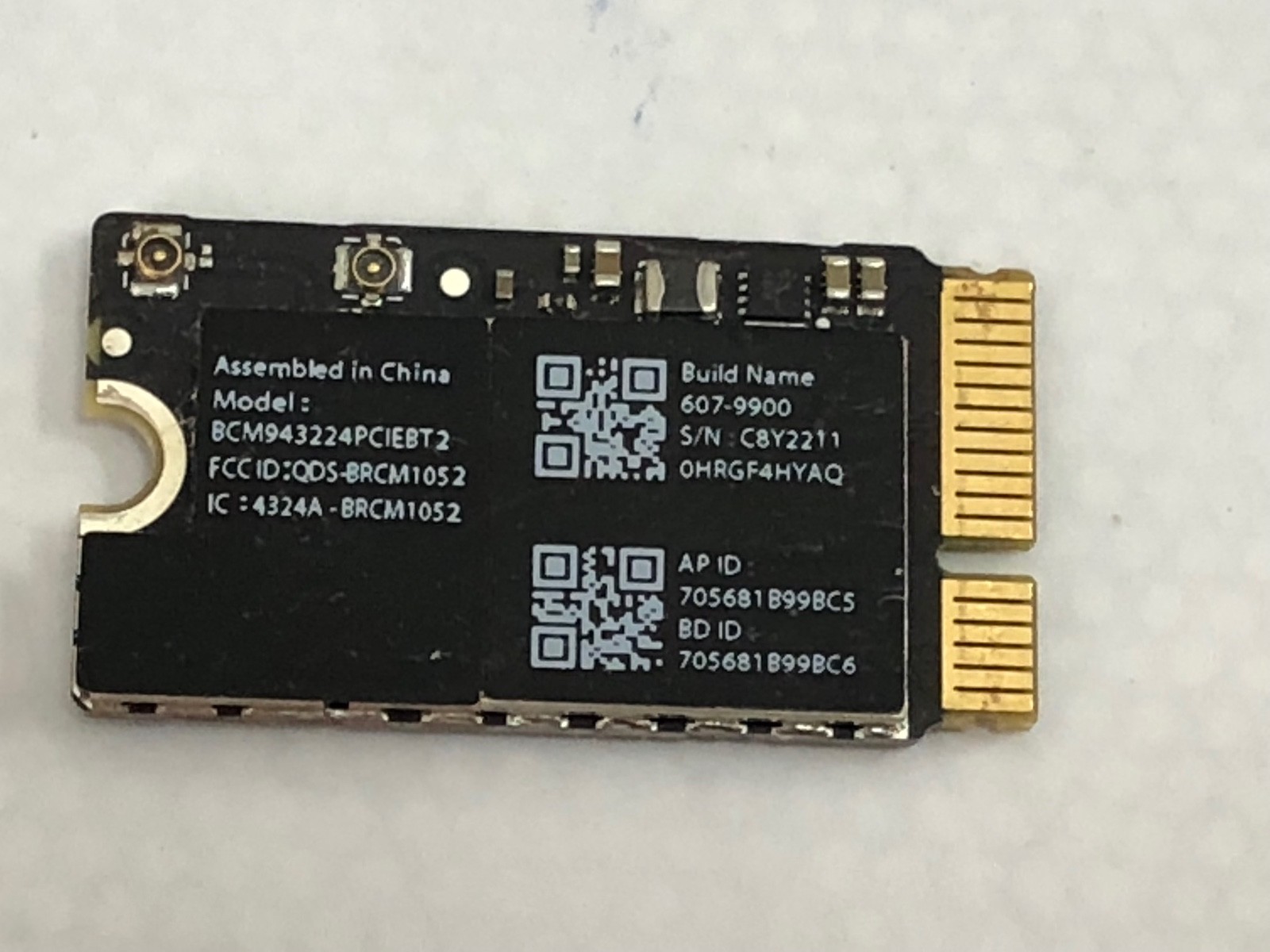 Apple MacBook Air 11"A1370 13"A1369 WiFi Bluetooth AirPort Card BCM943224PCIEBT2