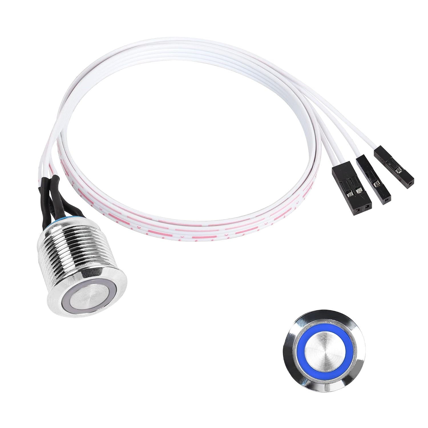 16Mm Chassis Switch Host Metal Button Desktop Computer Host Switch Cable Metal L