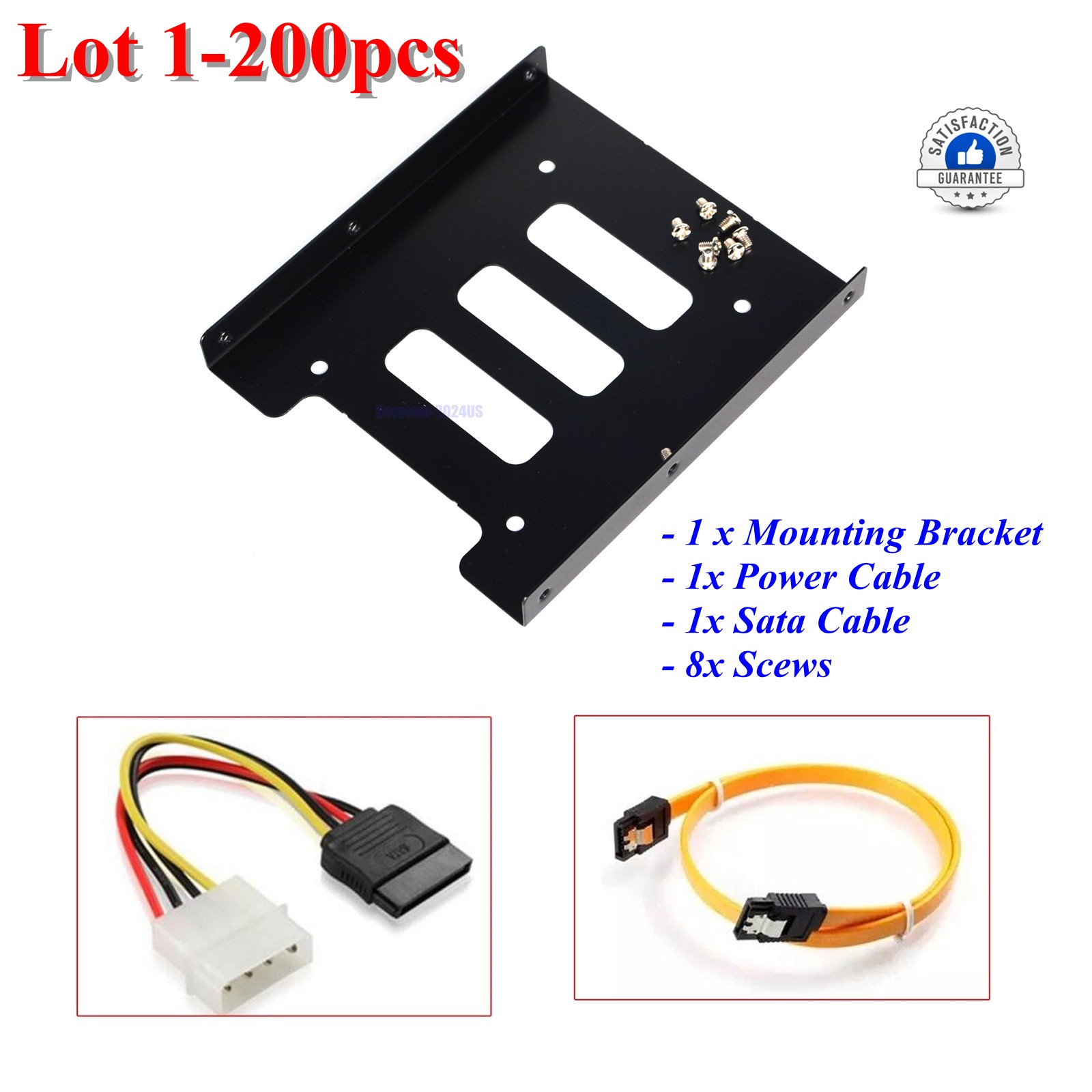 Lot 2.5 to 3.5 Bay SSD Metal Hard Drive HDD Mounting Bracket Adapter Dock / Tray