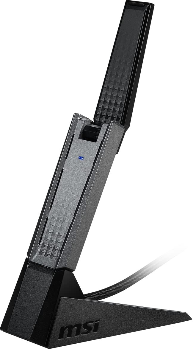 MSI AX1800 WiFi 6 Dual-Band USB Adapter MU-MIMO 1800 Mbps Adjustable Antenna