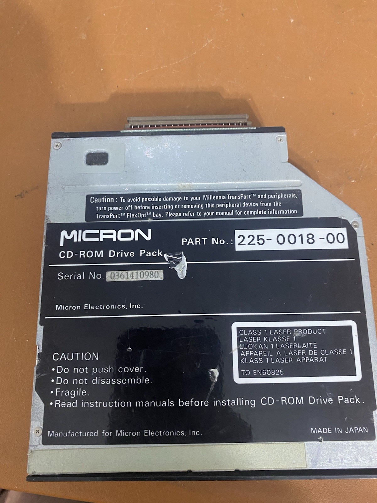 Micron TransPort CD-ROM Drive Pack FlexOpt 225-0018-00 Vintage Laptop Modular