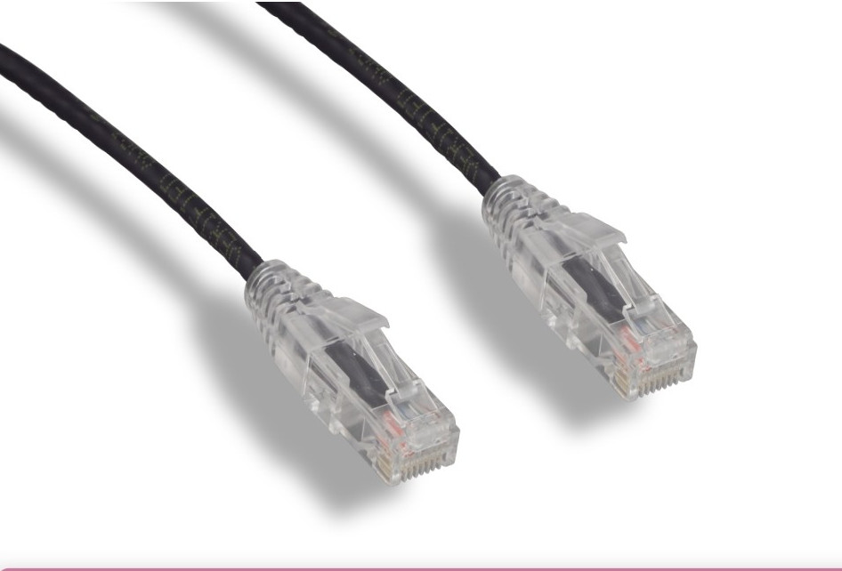 Slim Cat6a 10G UTP Patch Cable 28 AWG 1ft 2ft 3ft 5ft 7ft 10ft lot size 1, 5, 10