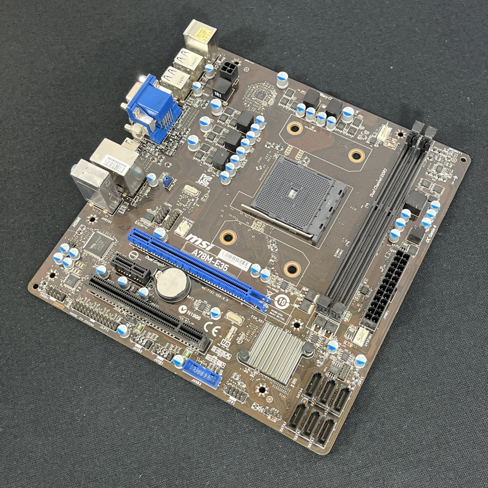 MSI A78M-E35 AMD Socket FM2+ mATX DDR3 A-Series Motherboard - Tested Working