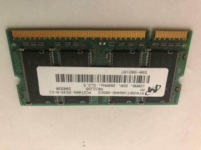 LAPTOP MEMORY, MT4VDDT1664HG-265C2 PC2100S-2533-0-C1 128MB, DDR, 266MHz, CL2.5,