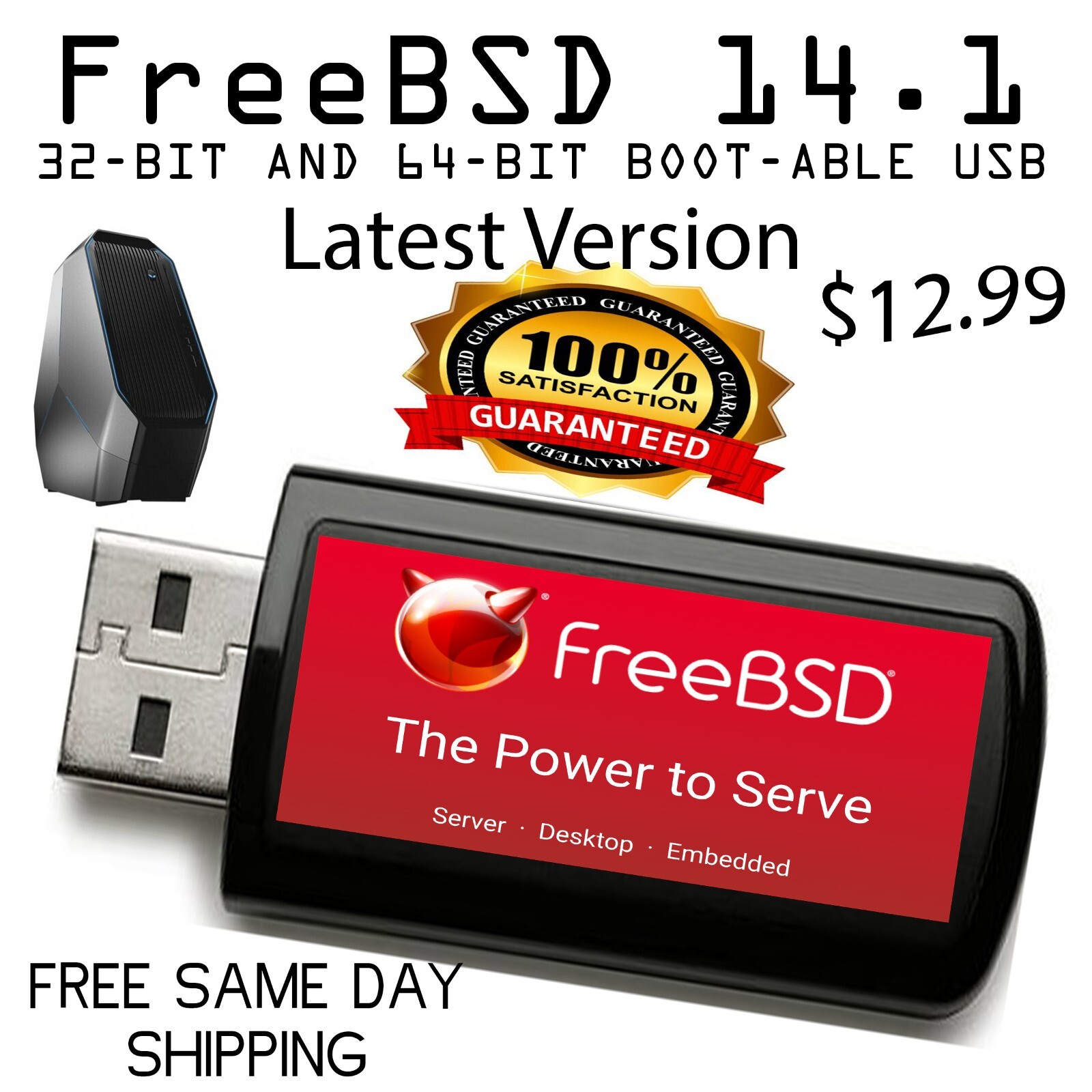Free BSD 14.1 Linux Desktop Live/Installer MultiBoot USB - 64-bit and 32-bit