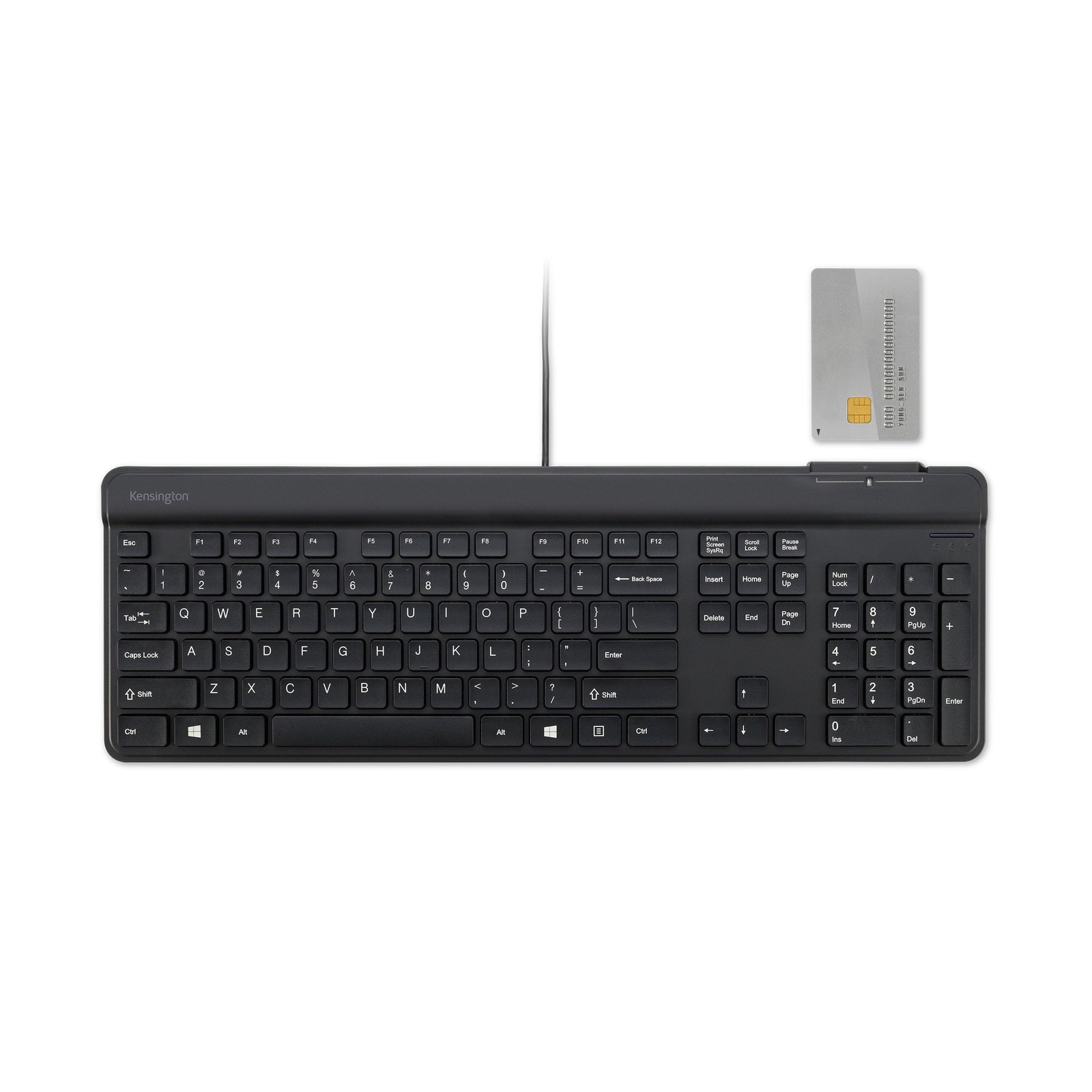 Kensington Kb201C Simple Solutions Wired Keyboard Smart Card Reader Cac Taa