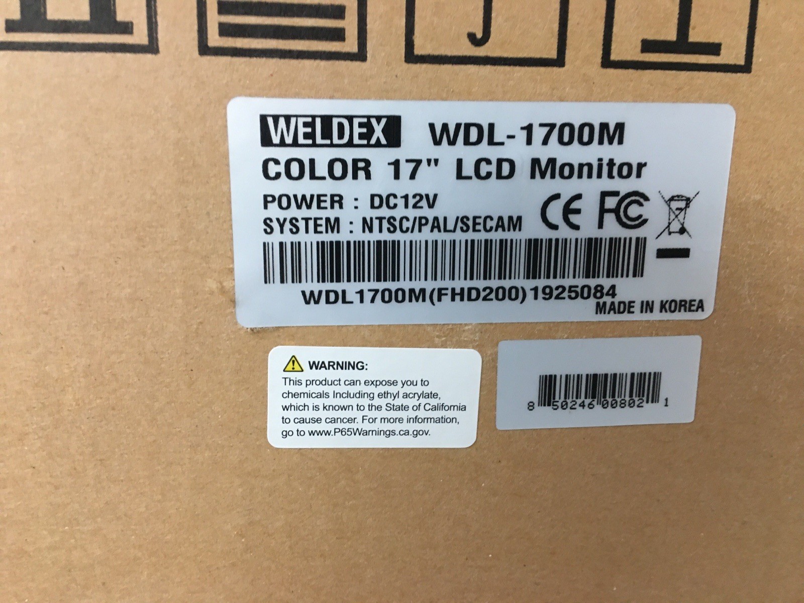 Weldex WDL-1700M 17” TFT LCD Monitor New