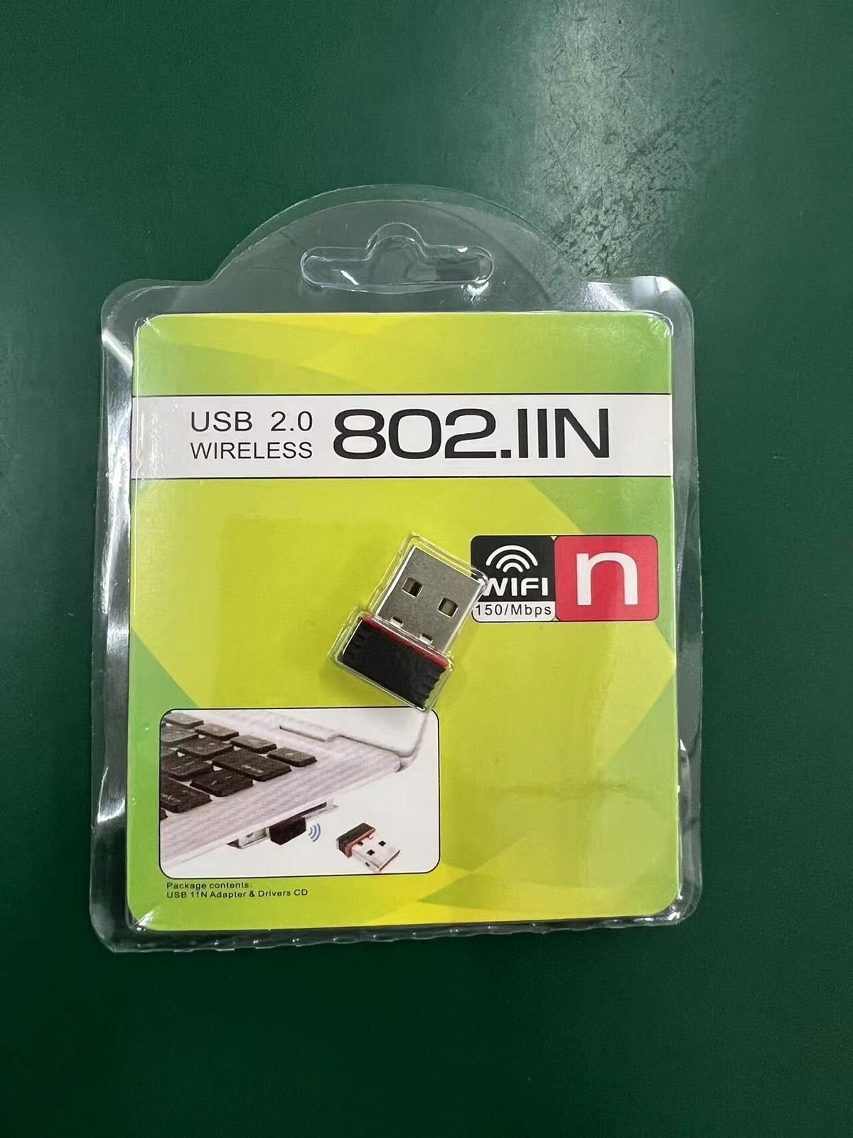 150Mbps USB 2.0 WiFi Adapter 802.11n Driver-Free For Win 10 11  PC Laptop