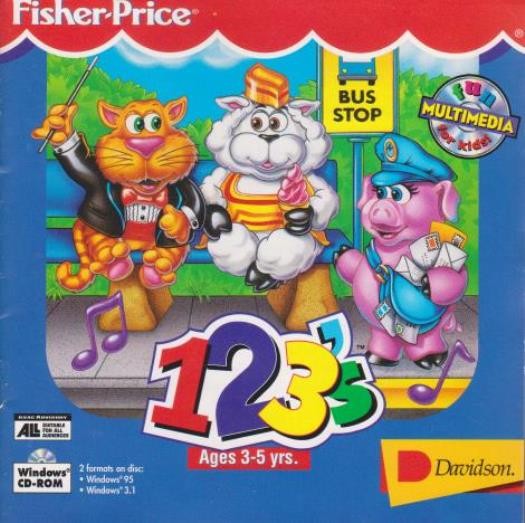 Fisher-Price 123's PC CD kids numbers count math, musical animal game Ages 3-5