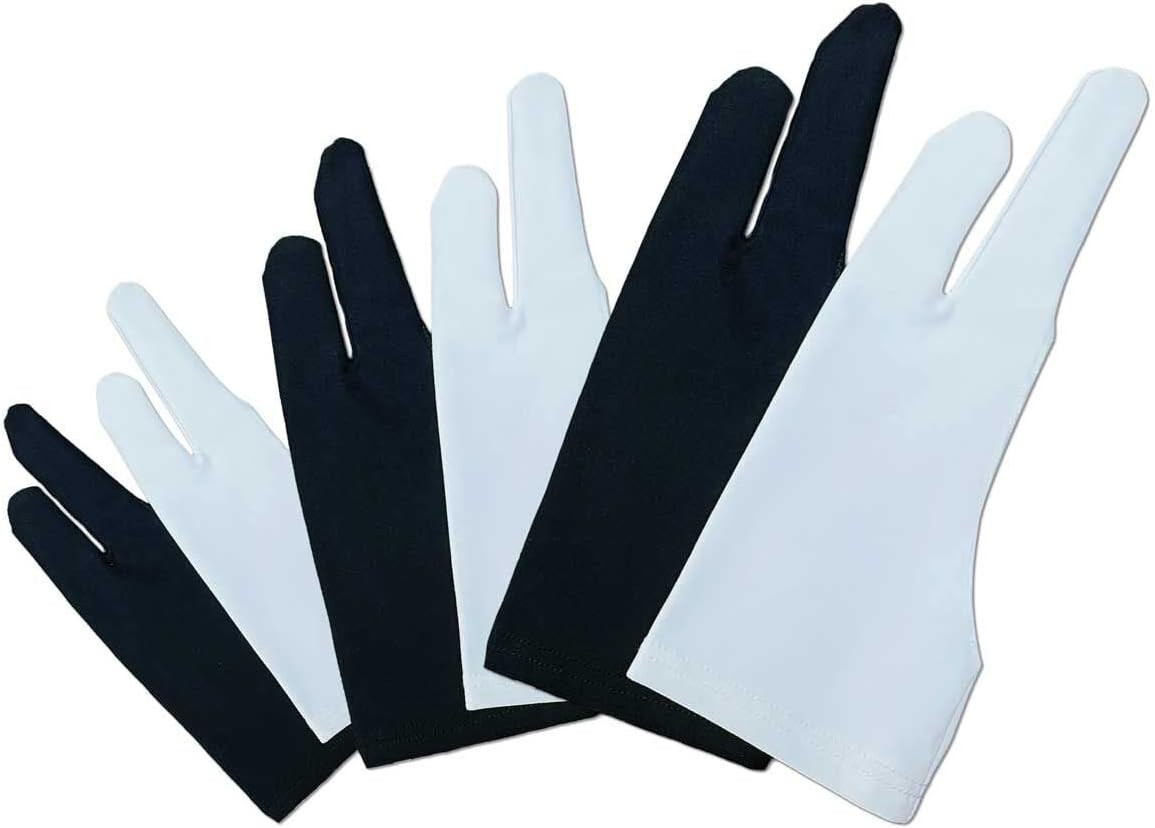 6 Pcs Artist Glove for Drawing Tablets, Digital Drawing Glove in 3 Sizes – S, M,