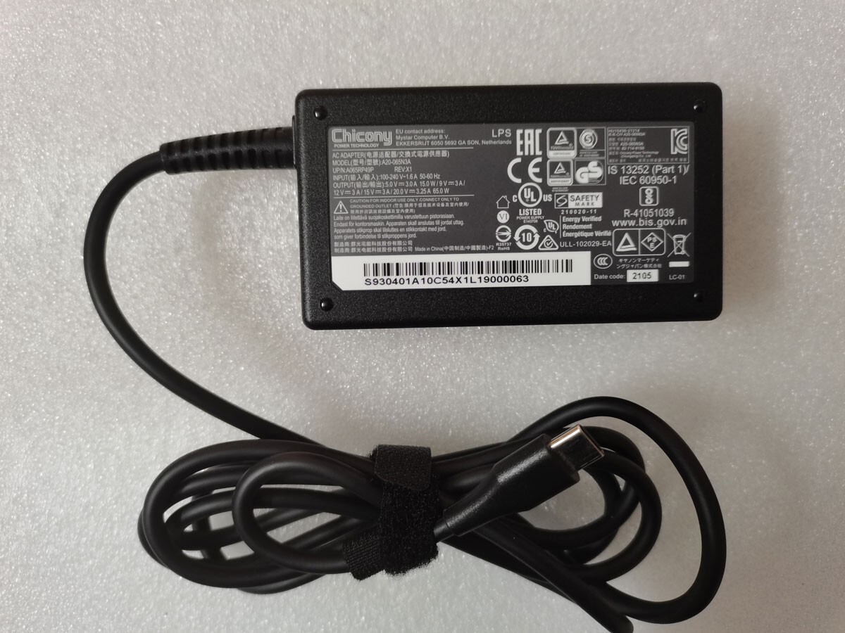A20-065N3A For MSI Summit E13FlipEvo A11MT Chicony 20V 3.25A 65W Genuine Adapter