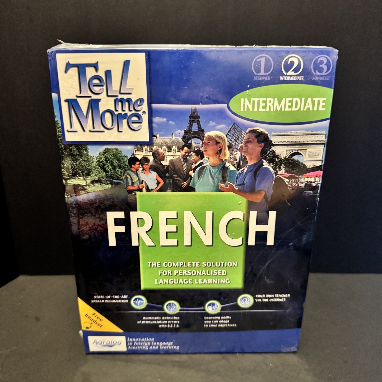 Tell Me More French Intermediate Level Windows 95/98 Software Headset NEW/SEALED