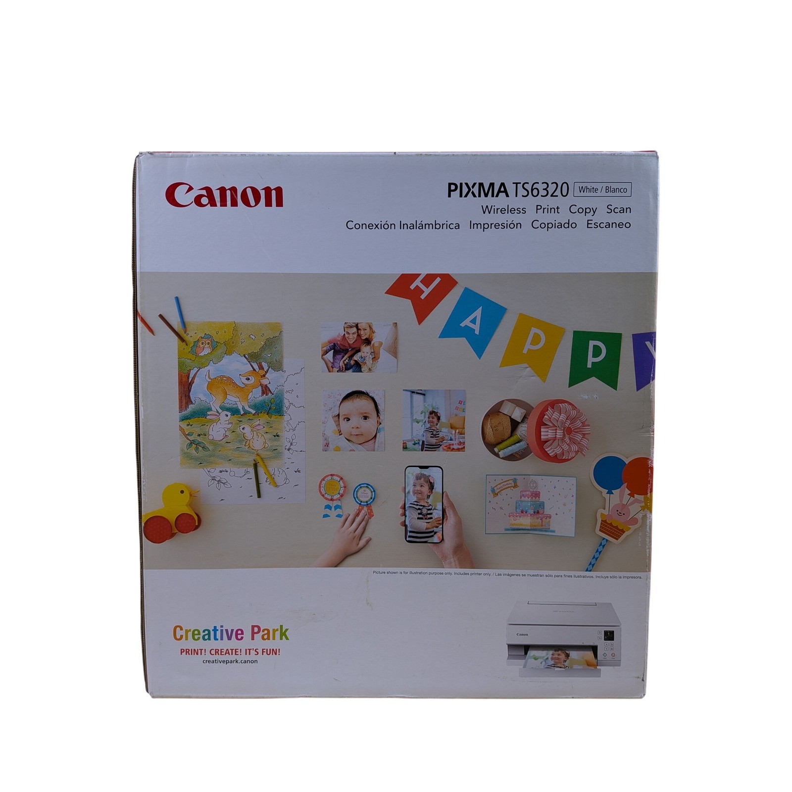 Canon PIXMA TS6320 Wireless Inkjet Printer All-In-One White Print Copy Scan