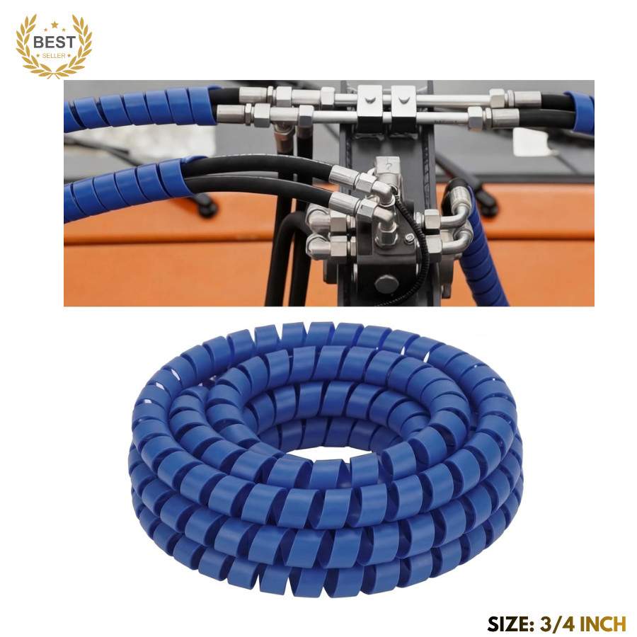 25Ft Hose Protector Blue 3/4 Inch Spiral Wrap