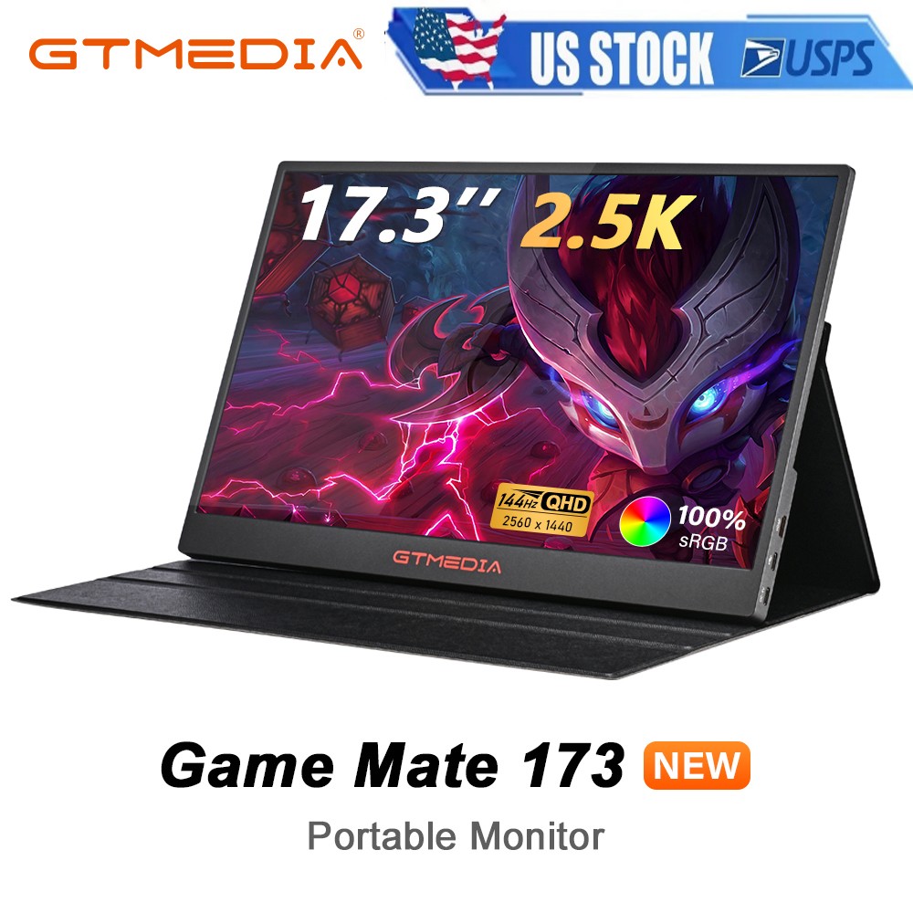 GTMEDIA 17.3"  Inch Portable Monitor FHD IPS 4K Screen 2.5K HDMI USB C Monitor