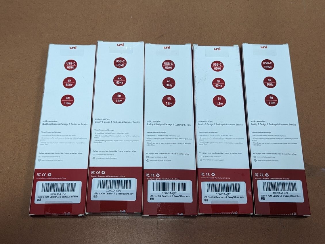 5X NEW 6'UNI USB-C to HDMI ADAPTER