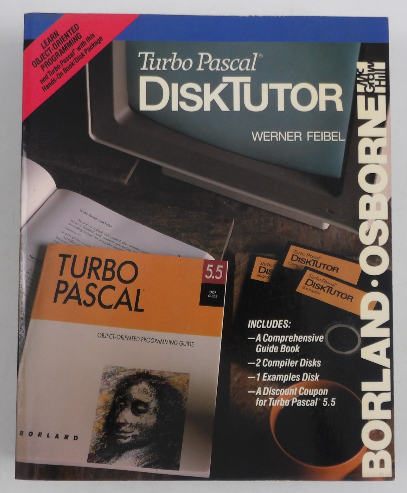 Turbo Pascal DiskTutor with 3 Disks - Bolrand-Osborne 1990