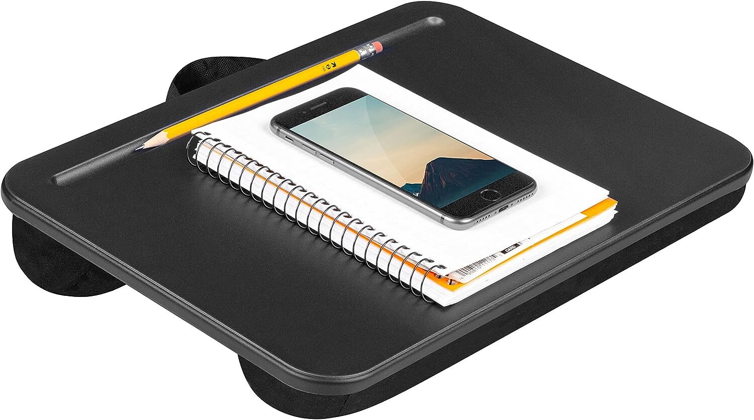 Compact Lap Desk For Laptop With Cushion And Storage Tray Black 14.5X10.5