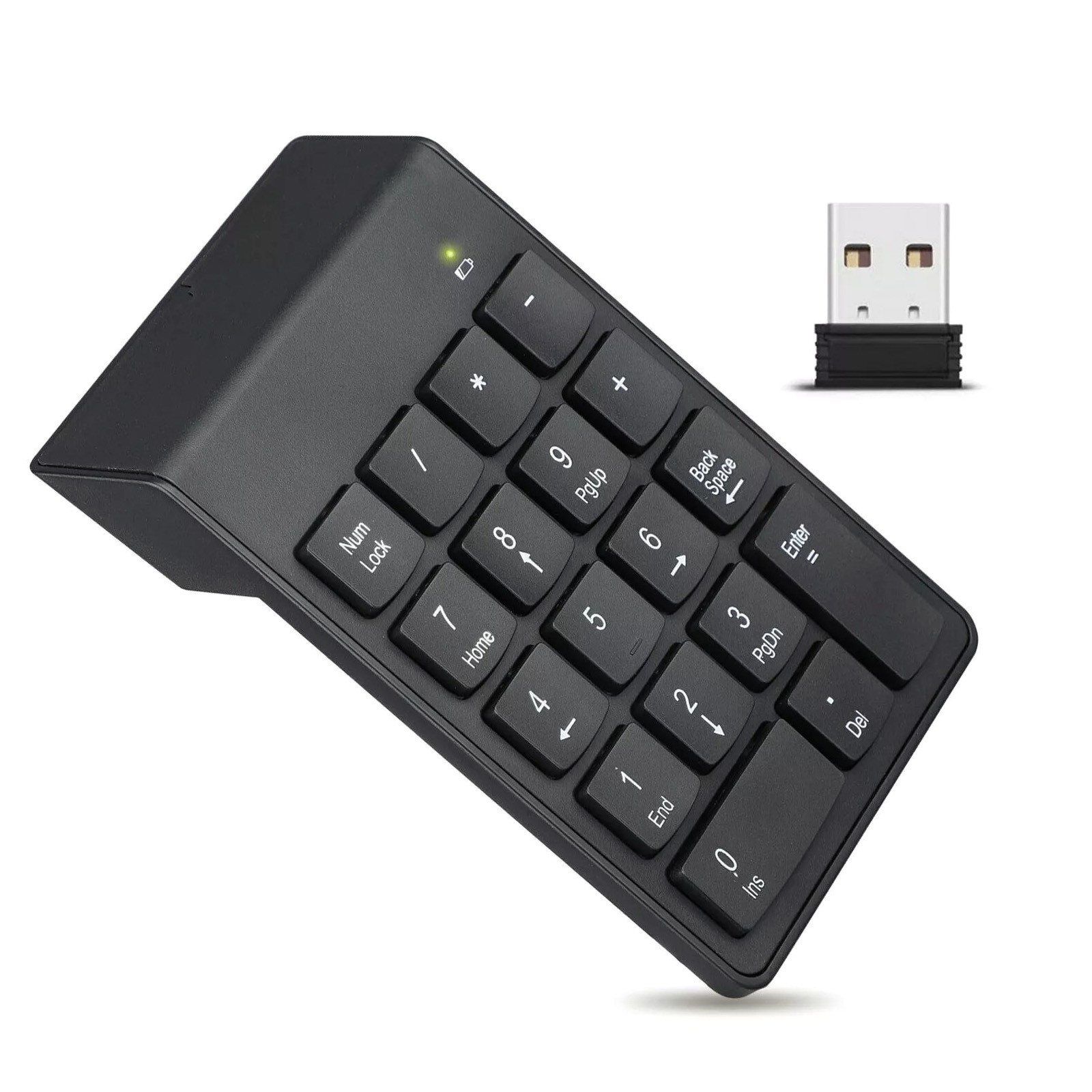 1PC Gaming Numeric Keypad 2.4GHz Wireless 18-Key Number Keyboard Quiet Typing