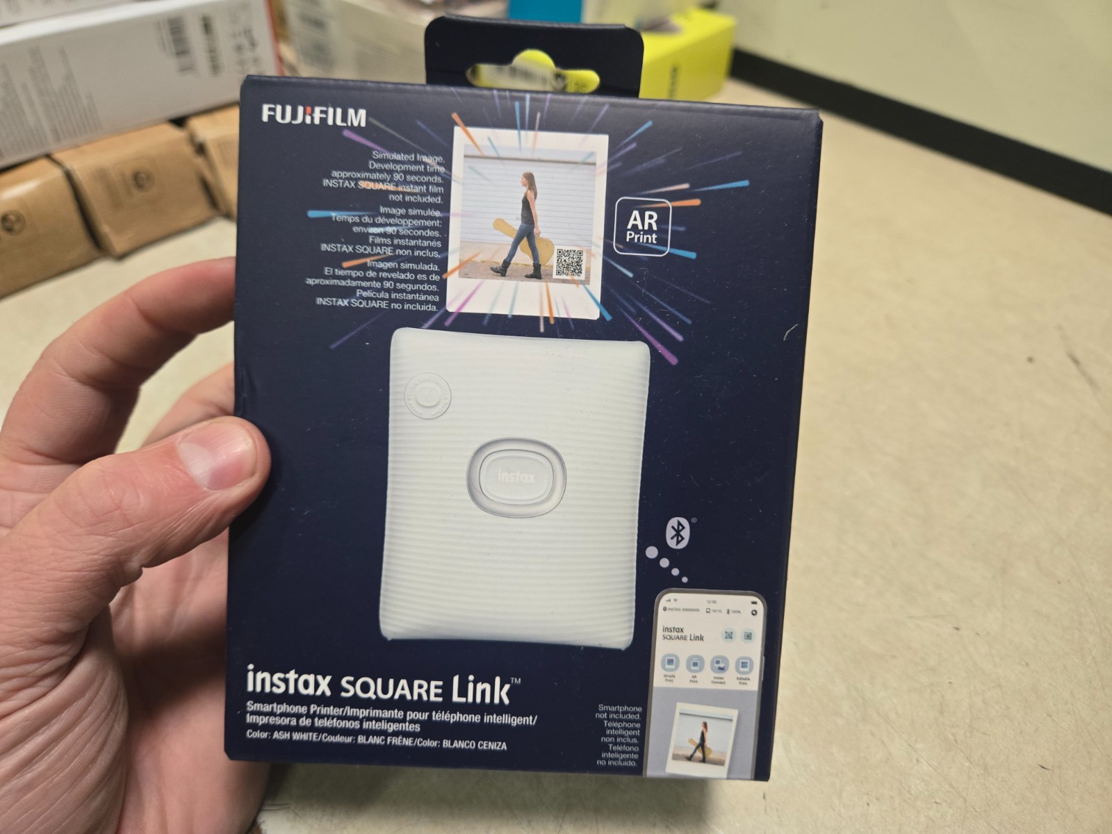 FUJIFILM INSTAX SQUARE Link Smartphone Printer Ash White Sealed