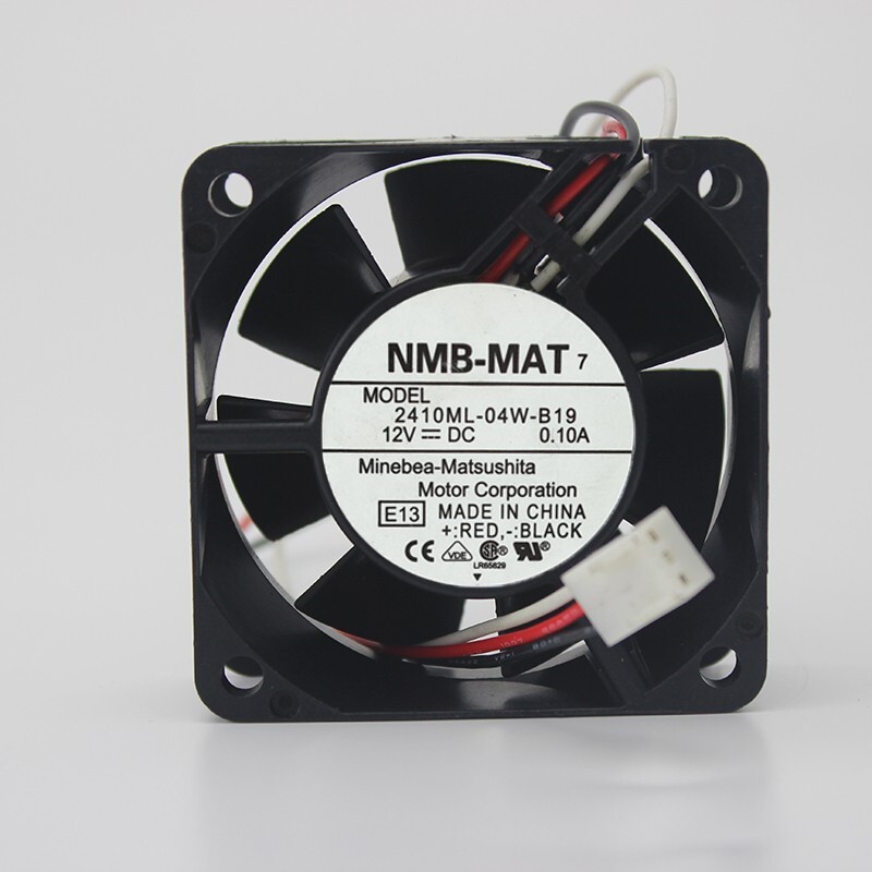 NMB-MAT 6025 2410ML-04W-B19 DC12V 0.10A 6CM 3-wire dual ball cooling fan 3pin