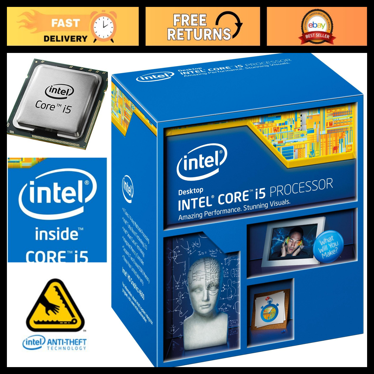 Intel Core i5 4690K 3.5GHz LGA 1150 CPU, Quad-Core Processor, Overclockable