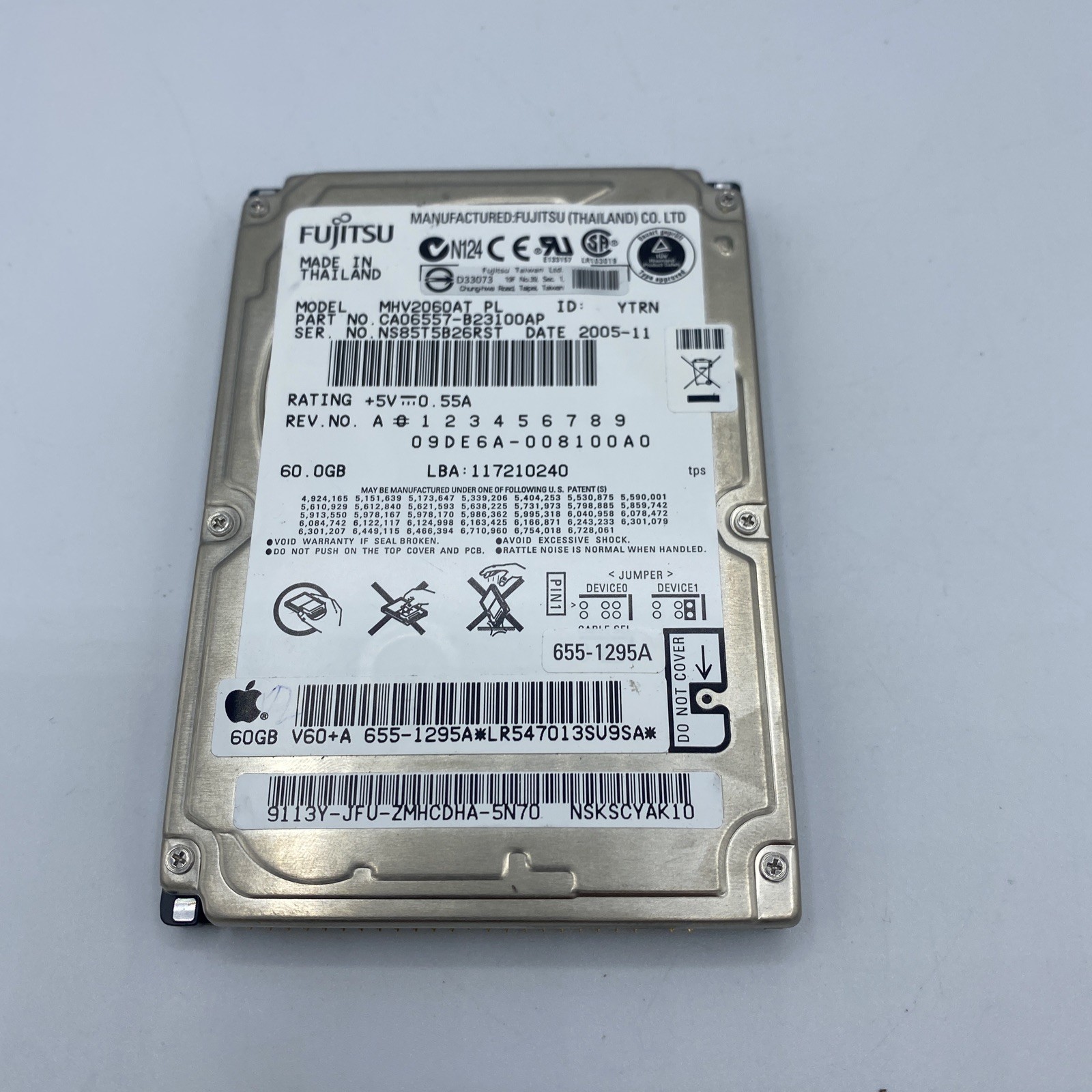 Bootable MacOS 2.5" ATA IDE Hard Drive 60GB Fujitsu Apple OS 9 OS X
