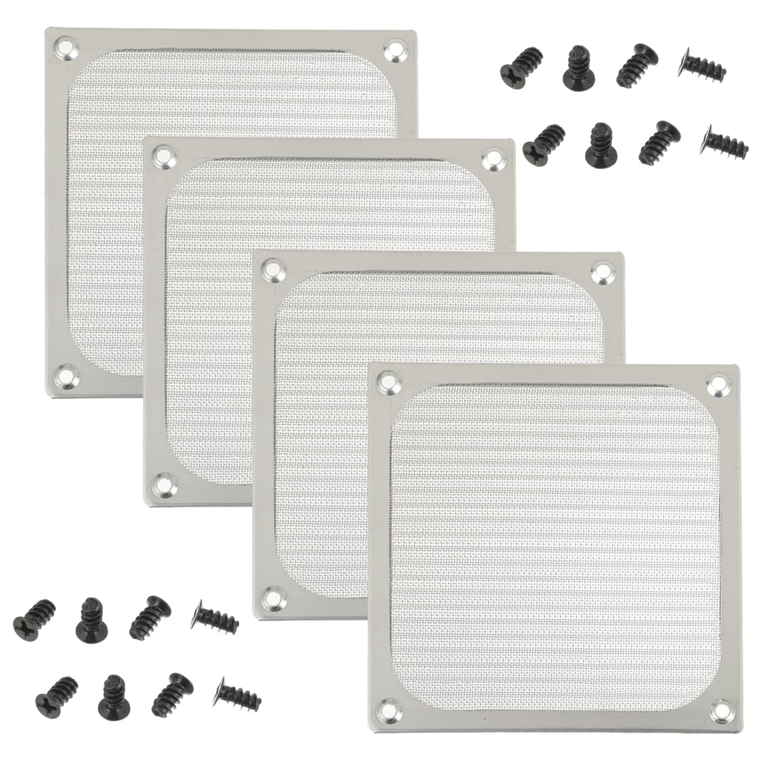 JAMHER 4Pack 120 x 120mm Computer Fan Filter Grills with Screws,White
