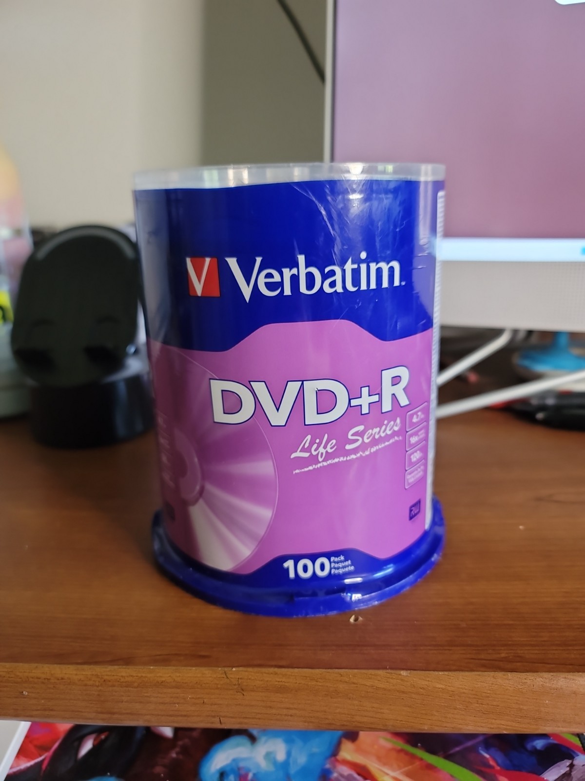 100 VERBATIM 16X DVD+R Life Series Logo 4.7GB Media Disc Spindle 97175 (SEALED)