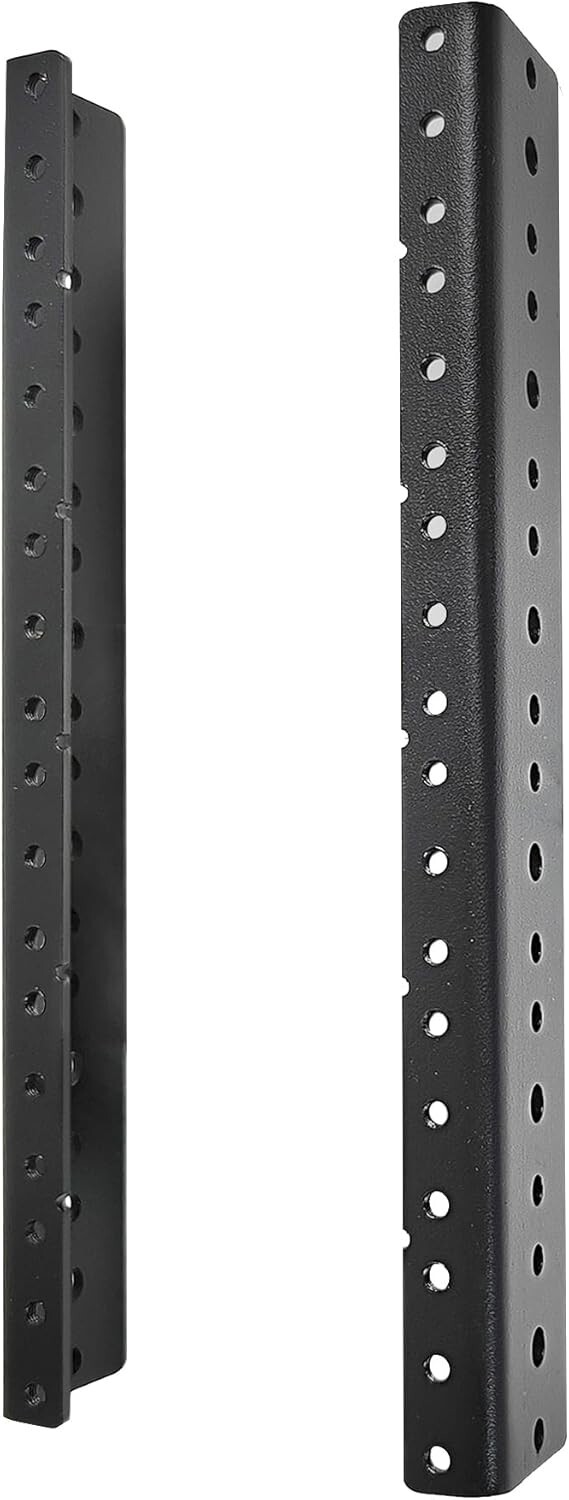 2 PCS 6U Rack Rails Tapered Holes Rack Mount Rails for Recording & Network Wo...