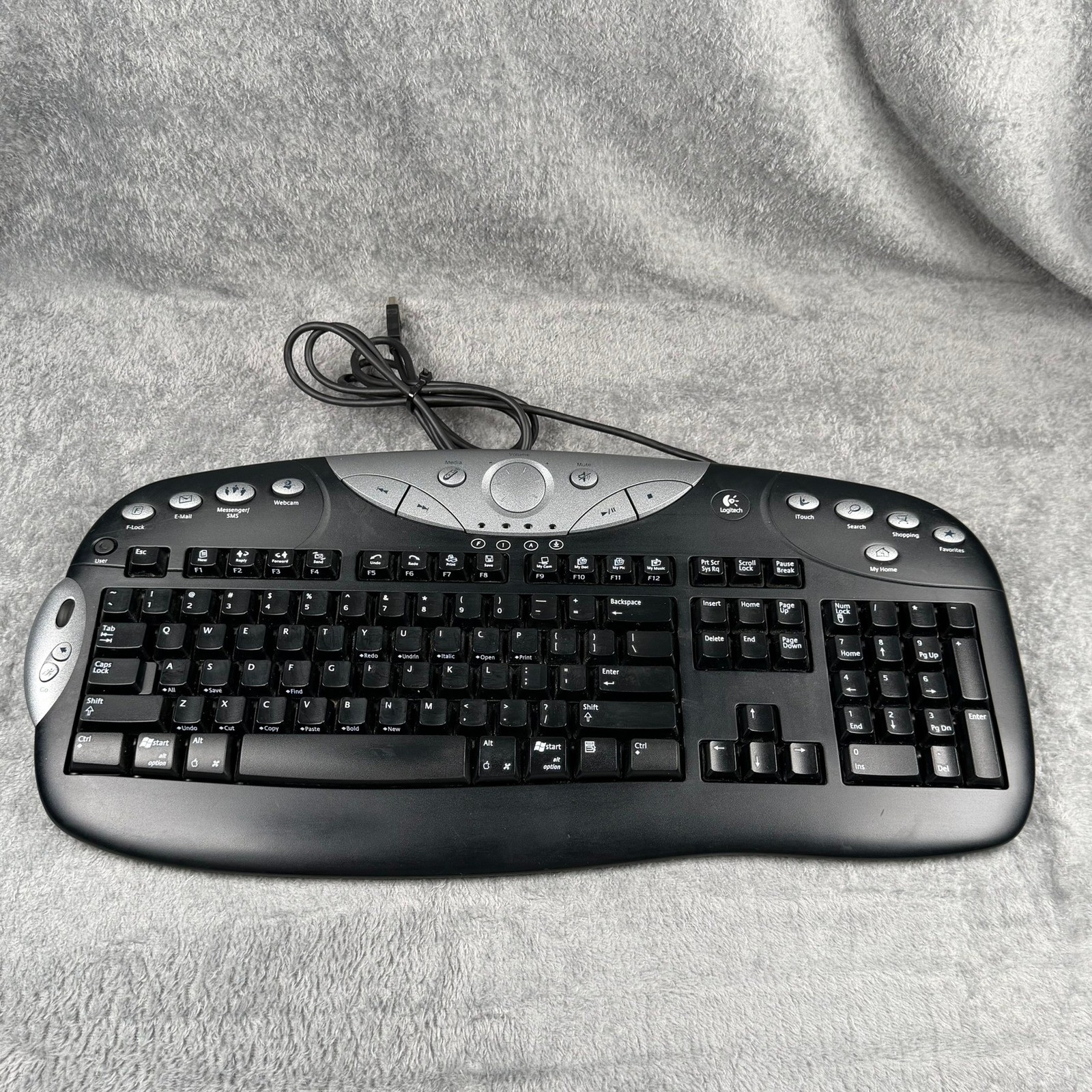 Logitech Elite Keyboard Y-BF38 Wired USB Multimedia Black Silver 867225-0100