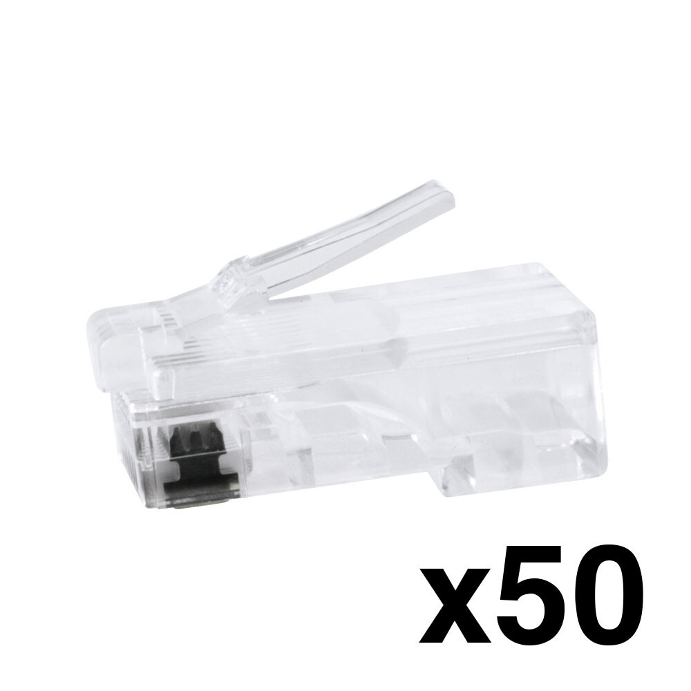 Construct Pro Quick Crimp RJ-45 Cat5e Connectors (Jar of 50, Clear)