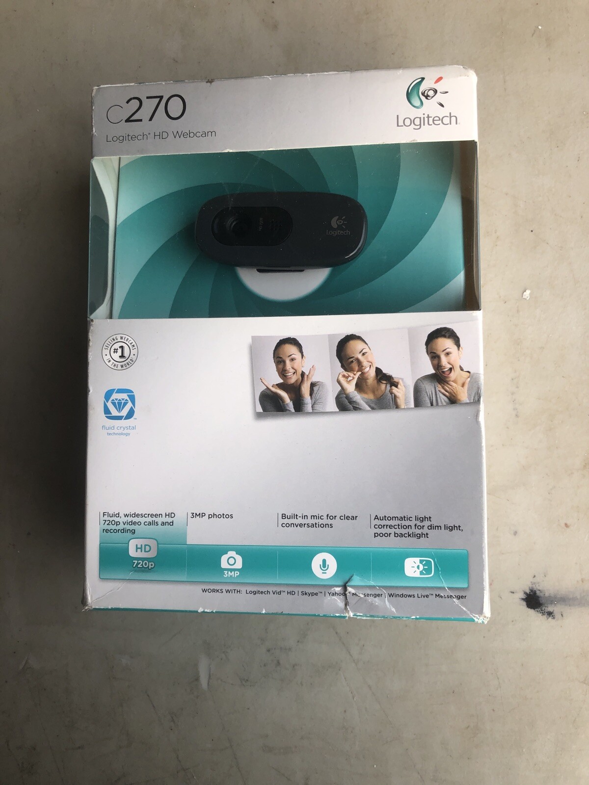 Logitech C270 Desktop or Laptop Webcam, HD 720p Widescreen Sealed Box
