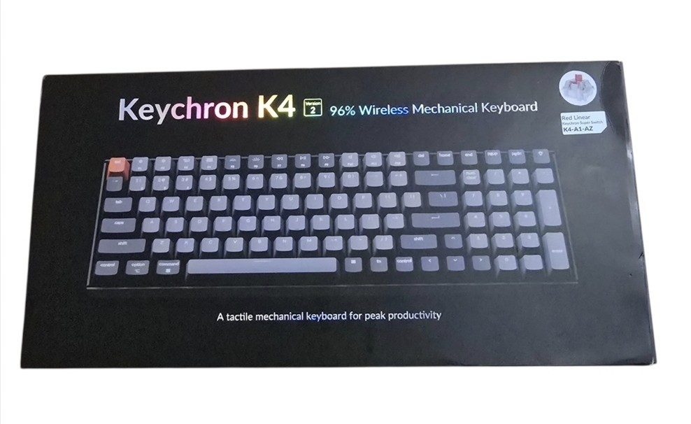 Keychron K4 V2 Wireless Mechanical Keyboard – 96%  Red Switch (Hot-Swappable)